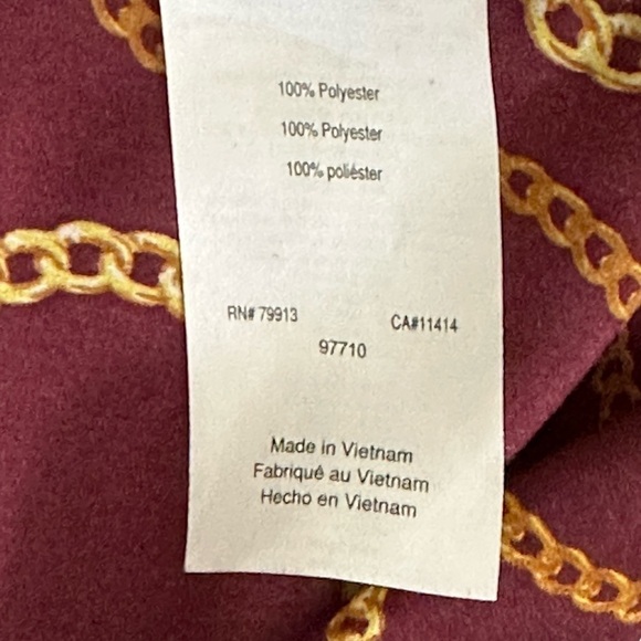Motherhood Maternity sz sm silky tunic top in a rust color with a golden design - Picture 12 of 13